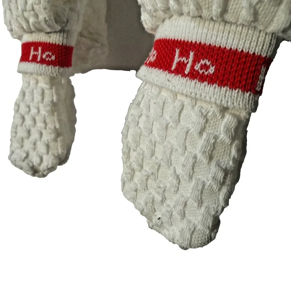 Vtg EUC Carter's Santa Bear Ho Ho Waffle Knit Snap Button Sleeper  M (12–17 lbs)
